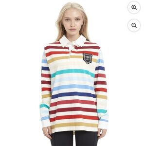PSK Collective Rugby Equality Patch Collared Rainbow Top‎ w/ WSF Sleeve Patch, S